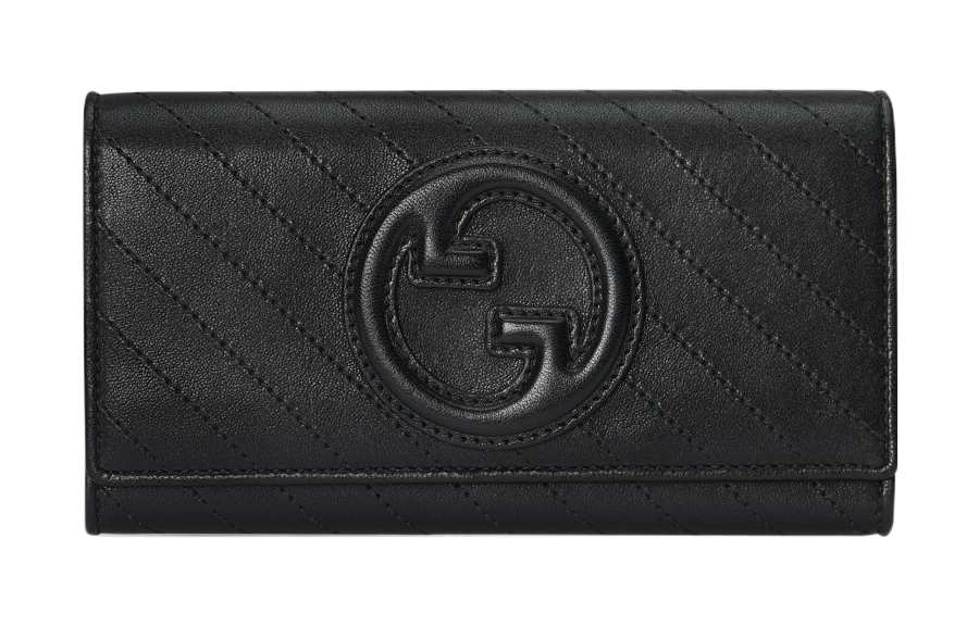 GUCCI Blondie Leather Wallet Women's Black
