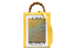 CASABLANCA Calfskin Textile Shoulder Bag, Crossbody Bag, Handbag Regular Women's Yellow