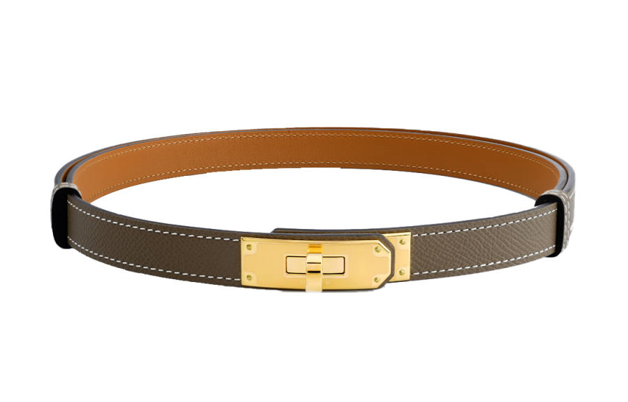 HERMES Kelly Calfskin Leather Belts Women's Width 1.8cm
