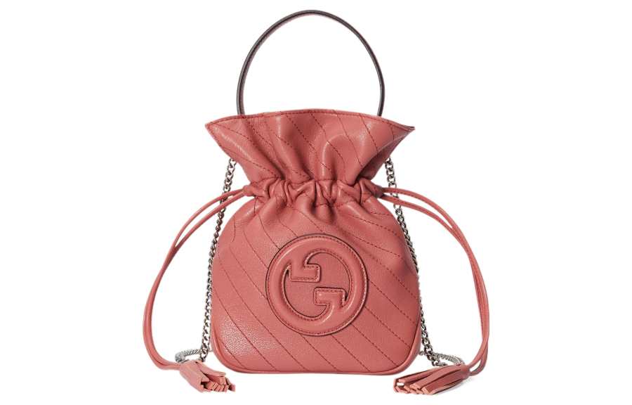 GUCCI Blondie Leather Bucket Bag, Shoulder Bag, Crossbody Bag, Handbag Mini Women's Pink
