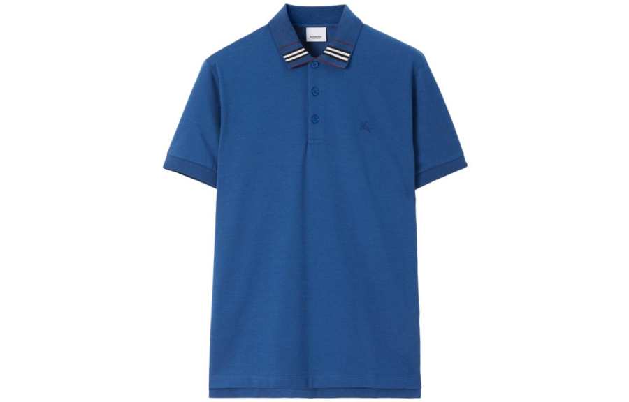 Burberry 【Previous Season】EKD-embroidered cotton-silk polo shirt
