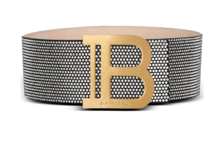 BALMAIN 【Previous Season】crystal-embellished logo-buckle belt