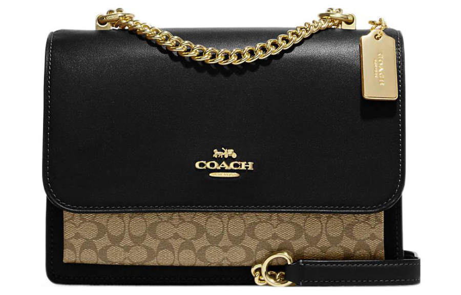 COACH Klare Canvas With Leather Crossbody Bags Regular Women's Black & Brown