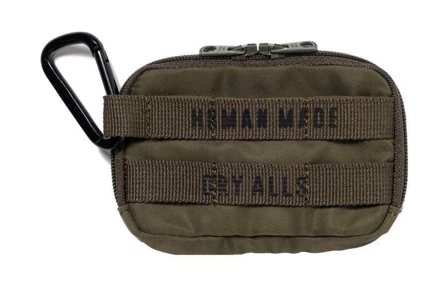 HUMAN MADE Nylon With PVC Card Holder, Wallet Coin Purse Unisex Olive Green