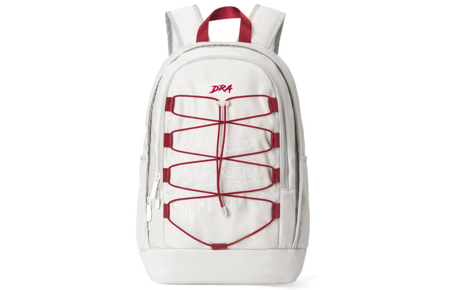 DRACONITE DRACONITE Polyester Workwear Drawstring Embroidery Design Backpack Regular Unisex Gray Red Contrast