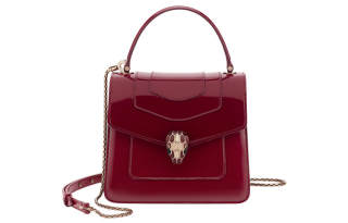 BVLGARI Serpenti Forever Calfskin Snake Head Bag, Shoulder Bag, Crossbody Bag, Handbag Small Women's Red