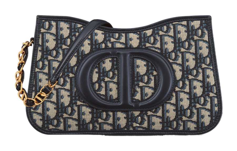 DIOR Oblique Print Handbag, Shoulder Bag Women's Blue
