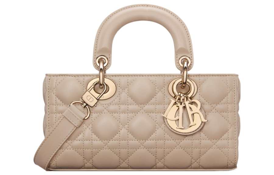 DIOR Lady D JOY Lambskin Handbag, Shoulder Bag, Crossbody Bag, Handbag Small Women's Rouge Beige