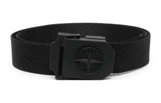 Stone Island logo-buckle tape belt