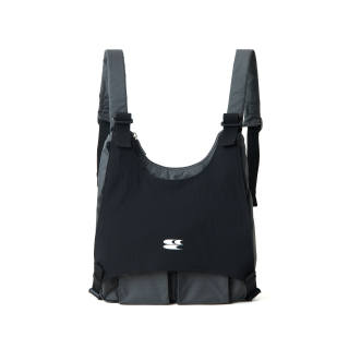 Crying Center Fabric Backpack Regular Unisex Black Gray