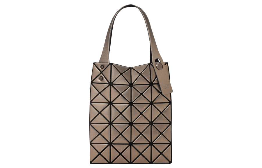 ISSEY MIYAKE Platinum Polyurethane Tote Bag, Shopping Bag, Handbag Regular Women's Brown