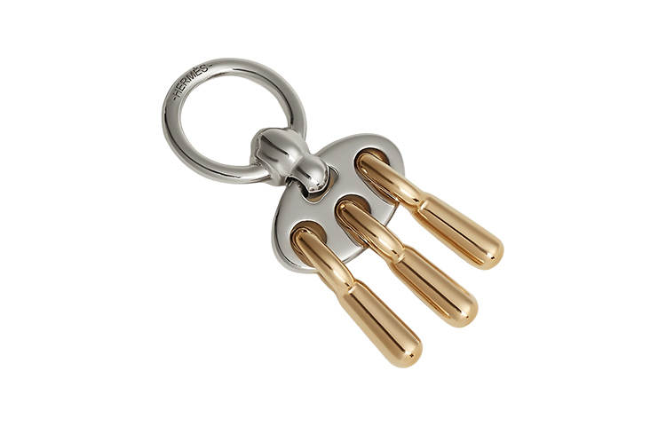 HERMES HERMES Silk Scarf Clip Unisex Silver