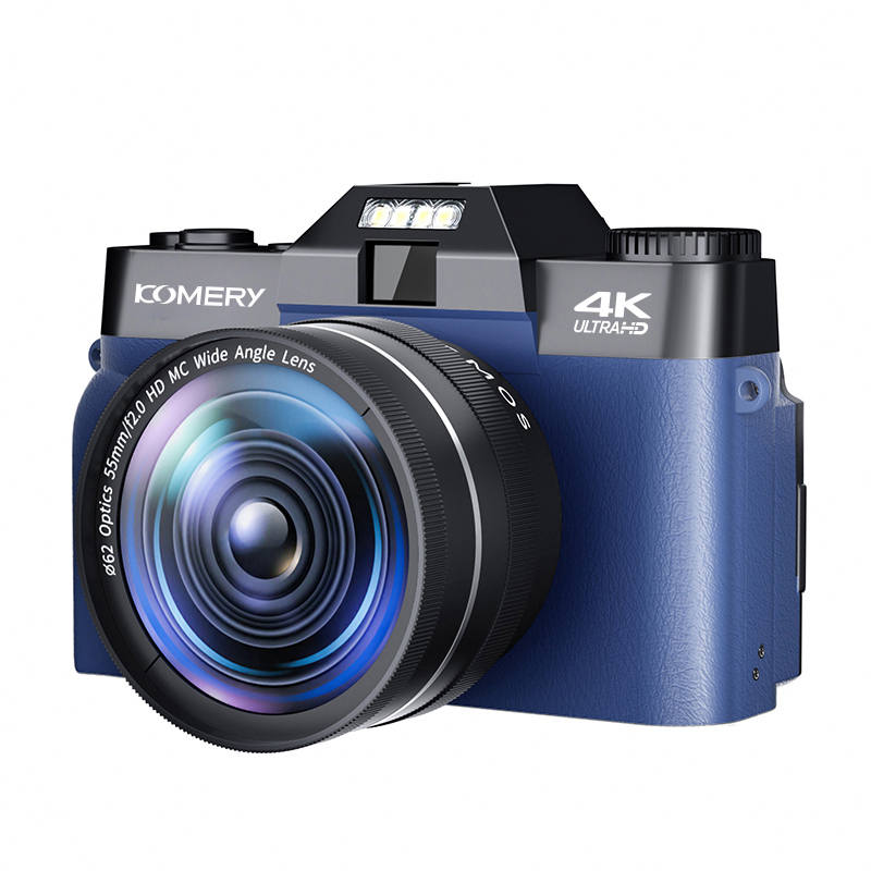 Komery R10 Digital Cameras CMOS Kids' Students Selfie Entry Level Mini Cameras Dedicated Mirror 32G Blue