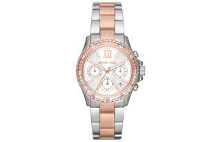 MICHAEL KORS Everest Wrist Watches Quartz Movement Stainless Steel Strap 36mm Silver Dial Women's Watch