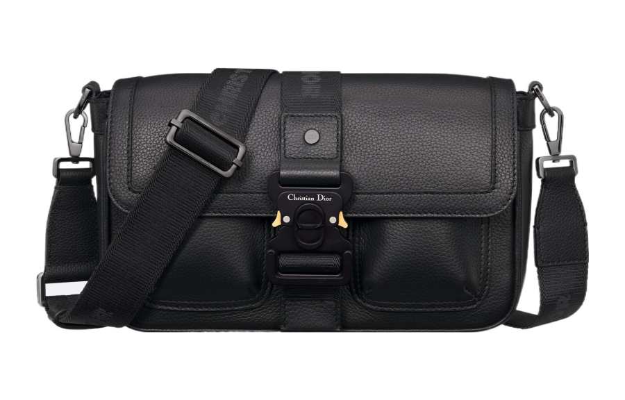 DIOR Hit The Road Grained Calfskin Shoulder Bag, Crossbody Bag Men's Black
