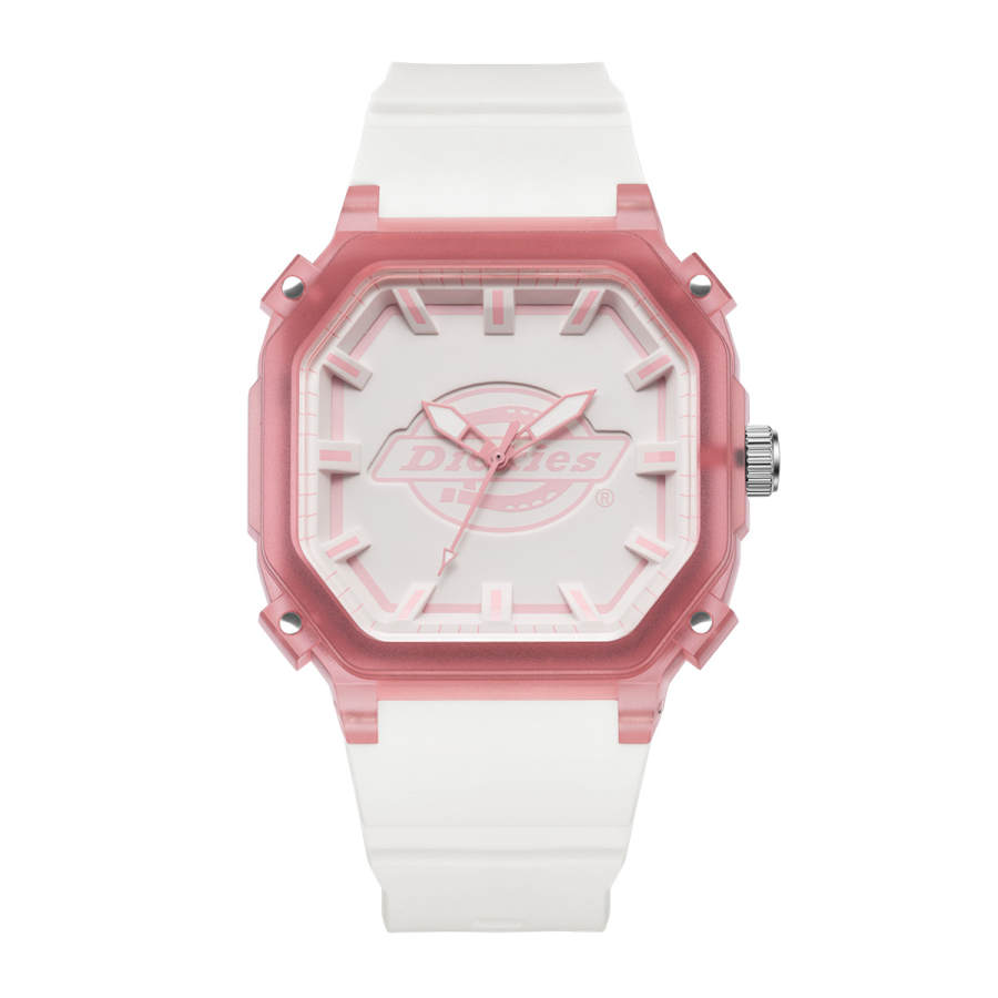 Dickies SS23 Wrist Watches Quartz Movement Plastic Strap White Dial Unisex 30m Water Resistant