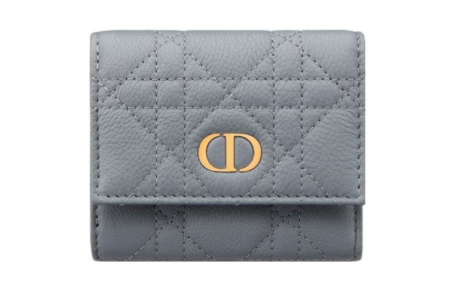 DIOR Caro Calfskin Wallet Regular Women's Cloud Blue