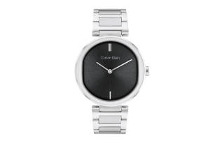 Calvin Klein CK/Calvin Klein Elegant Two Tone Stainless Steel Strap Fashion Wrist Watches Quartz Movement Steel Strap 36 Black Dial
