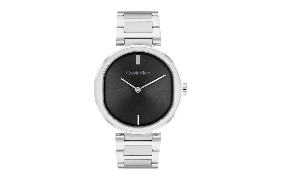 Calvin Klein CK/Calvin Klein Elegant Two Tone Stainless Steel Strap Fashion Wrist Watches Quartz Movement Steel Strap 36 Black Dial