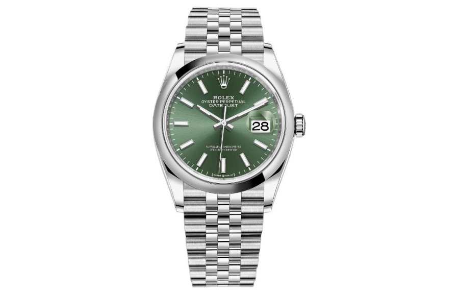 ROLEX Smooth Bezel Datejust Collection Automatic Mechanical Movement Women's Watch 36mm Green Dial