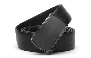 ELLE HOMME Gift Box Set ELLE HOMME Top Grain Cow Leather Belts Men's Black Width 3.55cm