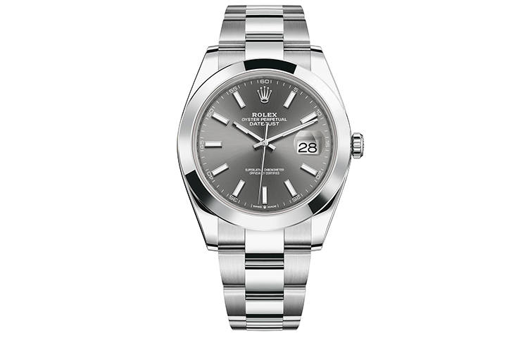 ROLEX Smooth Bezel Datejust Collection Automatic Mechanical Movement Men's Watches Watch 41mm Gray Dial