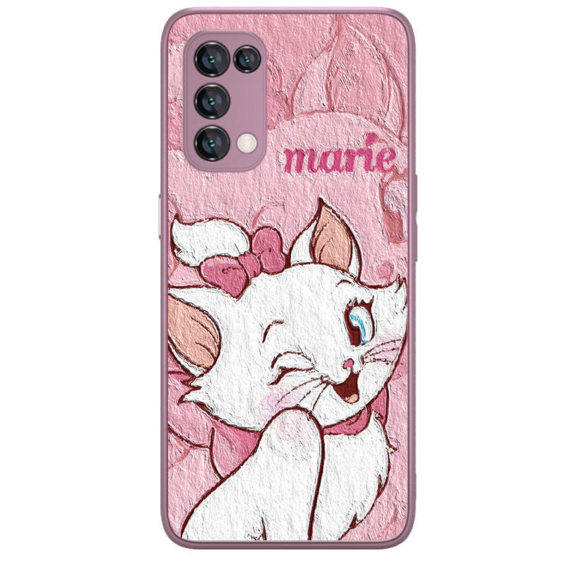 Disney Glass Material Marie Cat Protective Cover Phone Cases Compatibility With OPPO Collection