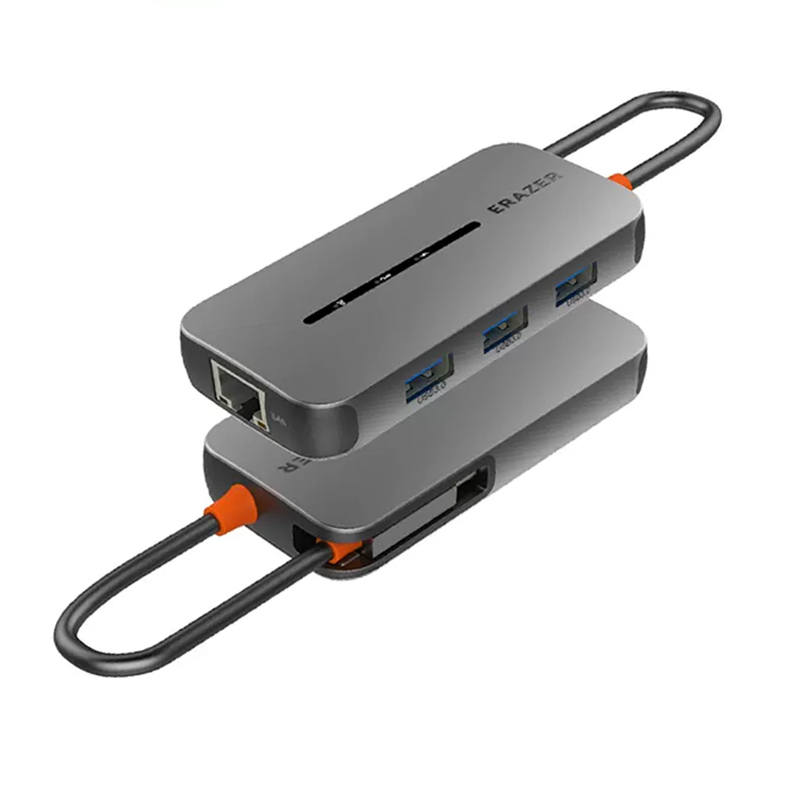 Erazer Docking Station USB 3.0 Splitter HUB Gigabit Ethernet Port RJ45/USB C Splitter For Laptops All Docking Stations
