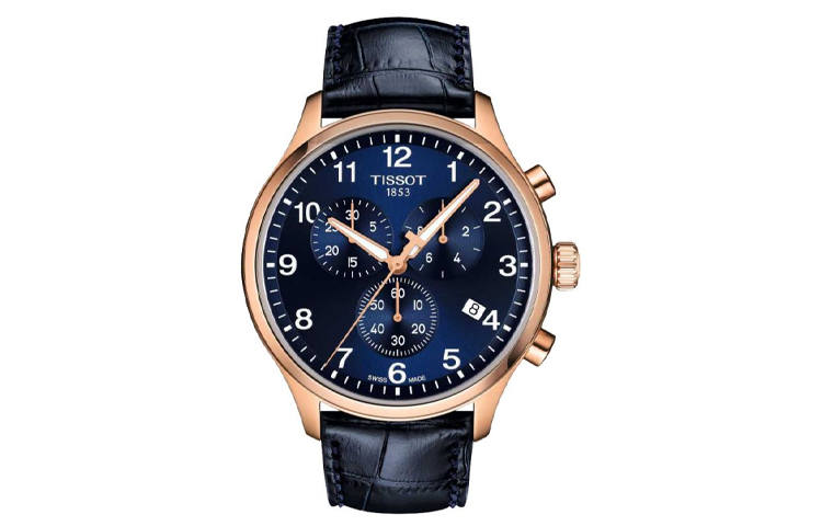 TISSOT Quartz Movement 100m Waterproof Men's Watches Watch 45mm Blue Dial Stainless Steel PVD Coating Watch Case