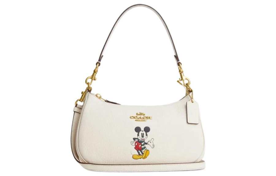 COACH Teri Cow Leather Shoulder Bag, Crossbody Bag Medium Women's White