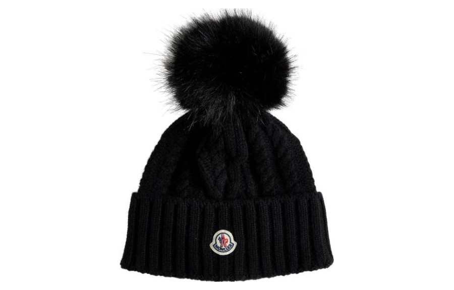 Moncler Moncler cable-knit pom-pom beanie hat