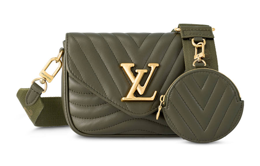 LOUIS VUITTON New Wave Calfskin Shoulder Bag, Crossbody Bag Women's Khaki Green
