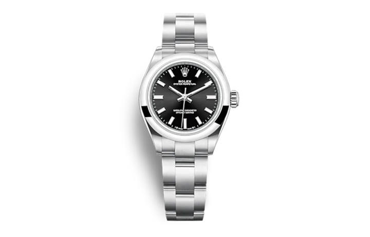 ROLEX ROLEX Smooth Bezel, Oyster Perpetual Type Automatic Mechanical Movement Women's Watch 28mm Black Dial