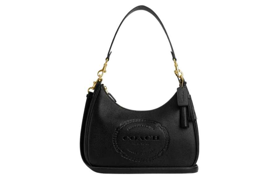 COACH Teri Cow Leather Shoulder Bag, Crossbody Bag Large Women's Black