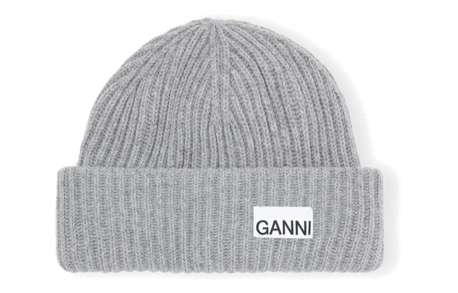 GANNI GANNI Logo Patch Oversized Beanie