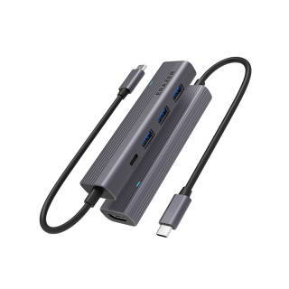 Erazer Type C 3.0 Splitter USB C Adapter HDMI Cables For Xiao Xin, Apple, Huawei Laptops 5 in 1 With Charging Port