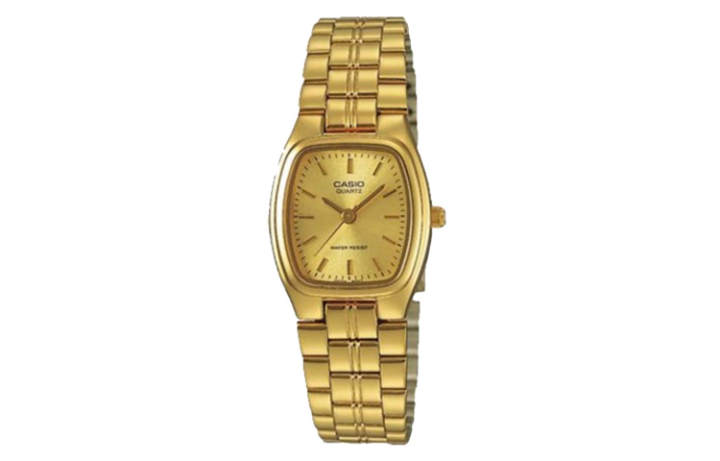 CASIO CASIO STANDARD ENTICER Gold Vintage Small Cube Quartz Movement Stainless Steel Gold Plated Strap
