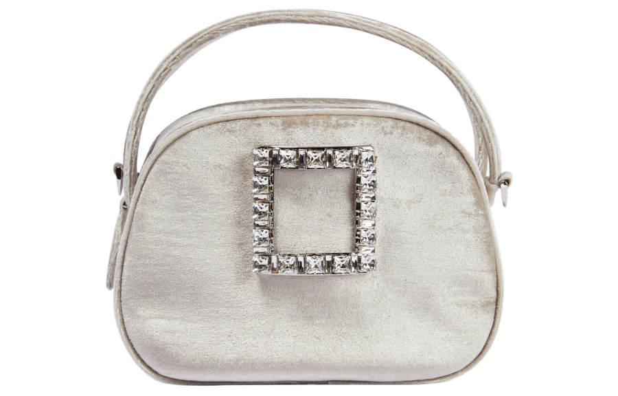 Roger Vivier Velvet One Shoulder Handbag Regular Women's Gray