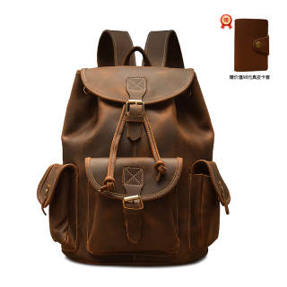 Simple & Nature Top Grain Cow Leather Backpack Large Men's Dark Brown