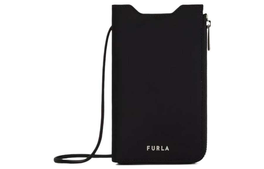 Furla Nylon With Leather Cell Phone Pouch Men's Black
