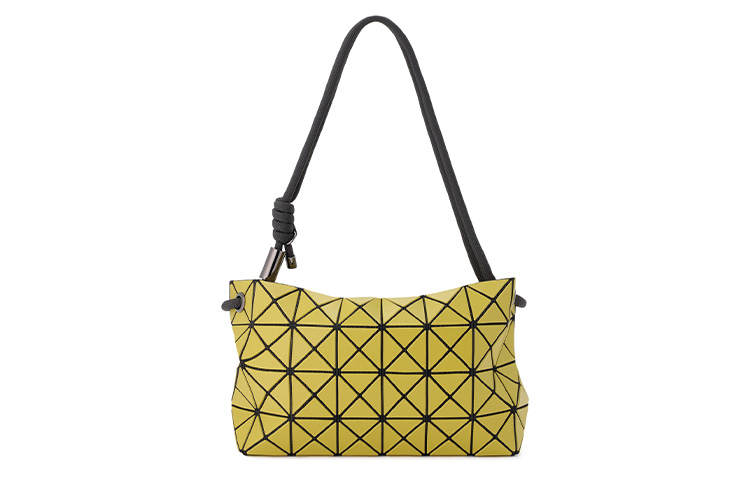 ISSEY MIYAKE LOOP MATTE Polyvinyl Chloride Resin Square Bag, Portable Crossbody Bag, Shoulder Bag Women's Yellow
