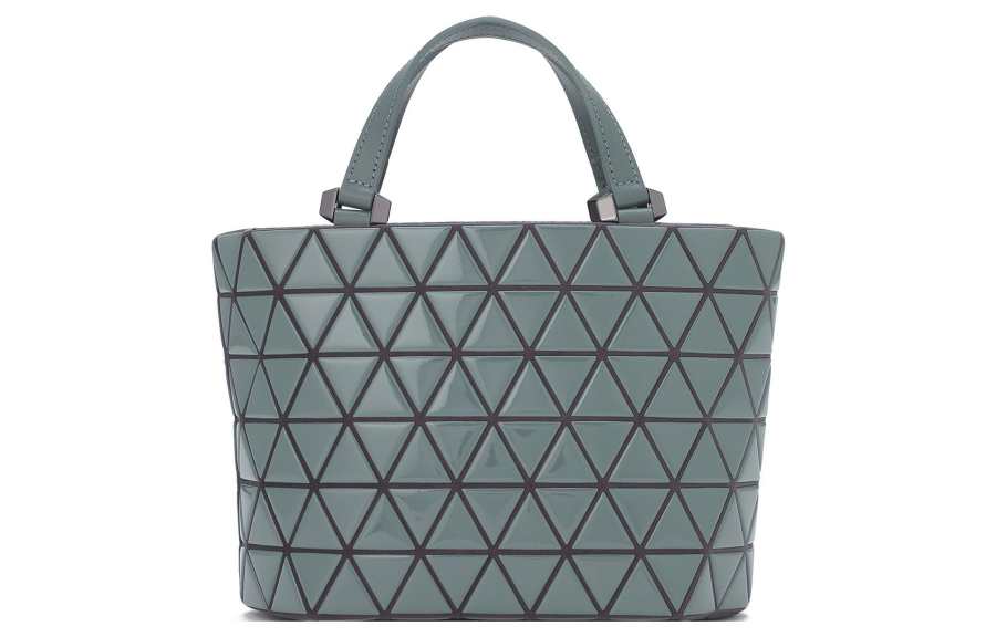 ISSEY MIYAKE CRYSTAL GLOSS Artificial Leather Tote Bag, Shopping Bag, One Shoulder Handbag Women's Green