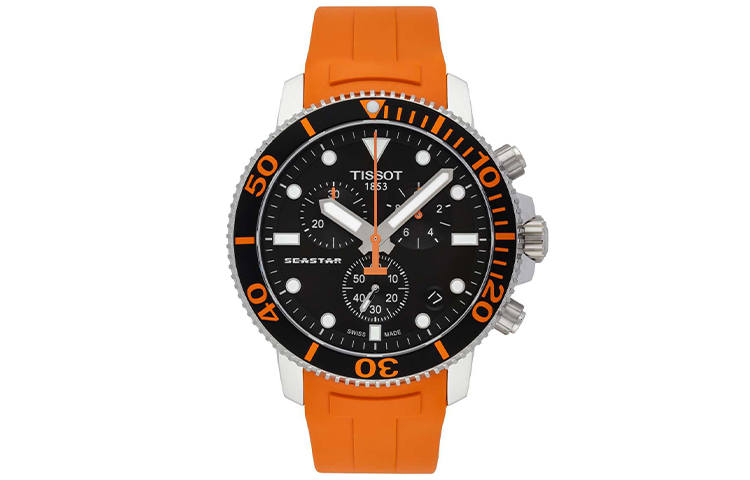 TISSOT Starfish Collection Quartz Movement 30m Waterproof Men's Watches Watch 45.5mm Black Dial