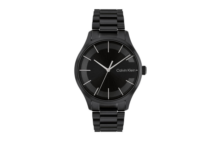 CALVIN KLEIN ICONIC Wrist Watches Quartz Movement Gold Plated Steel Strap 40mm Black Dial Men's Watches