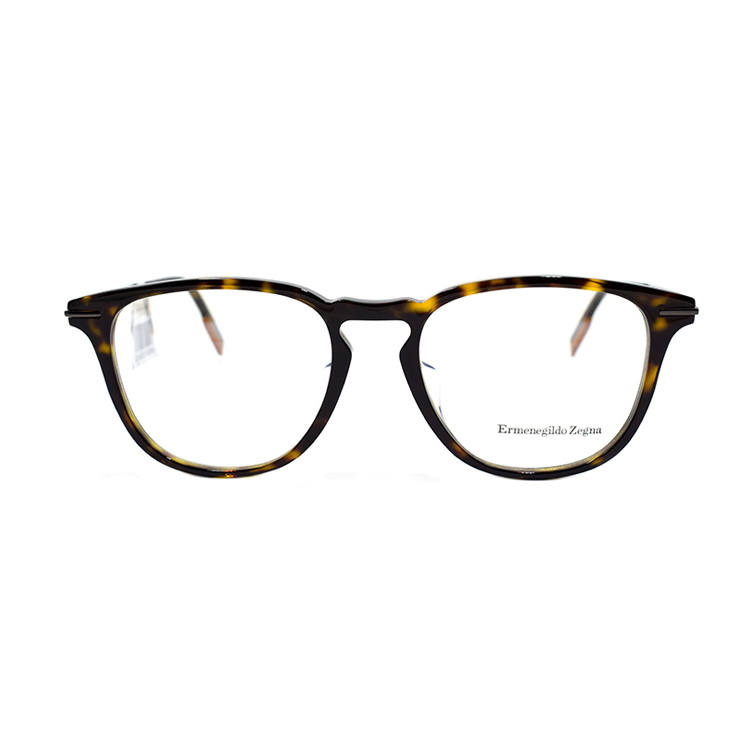 Ermenegildo Zegna Plate Frame Oval Eyeglass Frames Men's Tortoiseshell