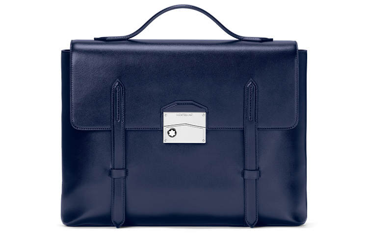 MONTBLANC Meisterstuck Cow Leather Portable Briefcase Men's Ink Blue