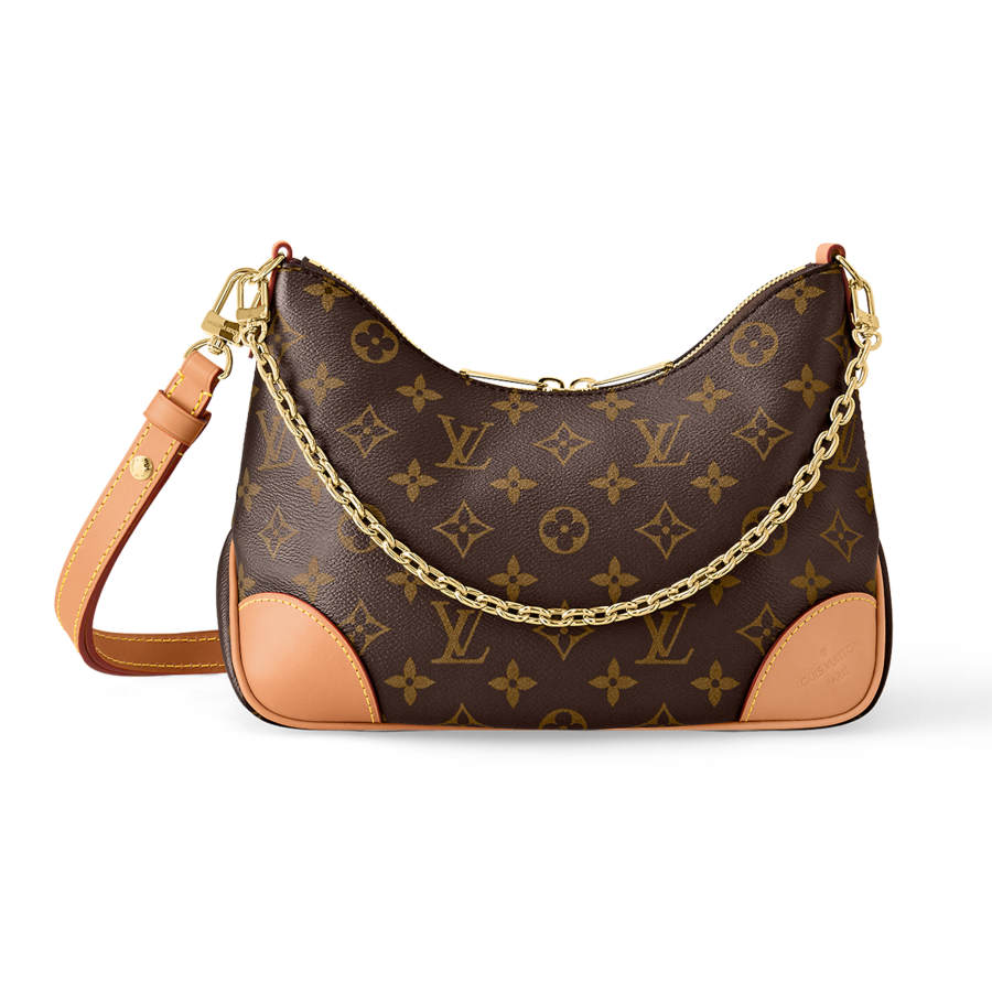 LOUIS VUITTON Coated Canvas With Cow Leather Trim & Ox Horn Chain Bag, Shoulder Bag, Crossbody Bag Women's Brown