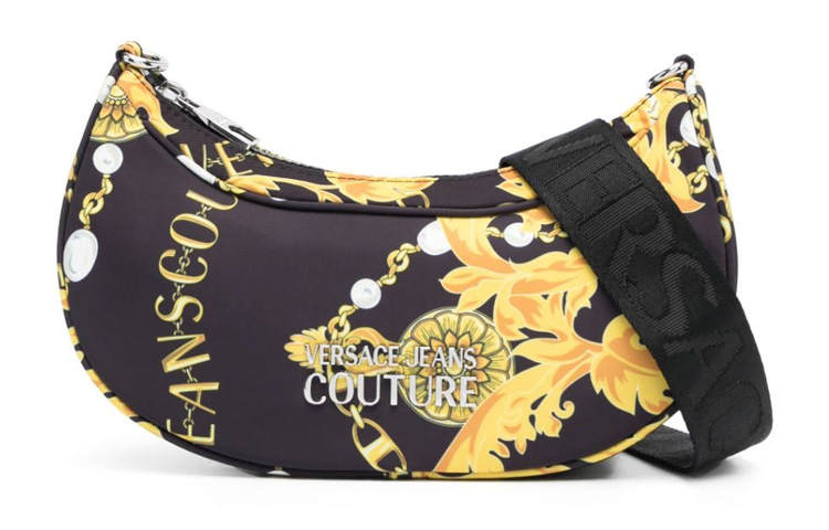 VERSACE JEANS COUTURE Polyamide Handbag, Shoulder Bag, Crossbody Bag Women's Black