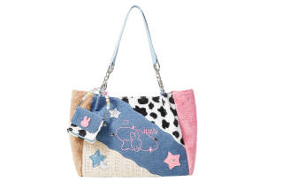 Miffy Fabric Shoulder Bag Large Women's Cow/Leopard Print