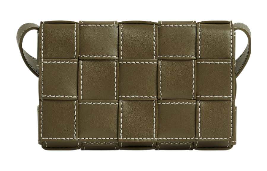 Bottega Veneta CASSETTE Cow Leather Shoulder Bag, Crossbody Bag Small Men's Mud Brown